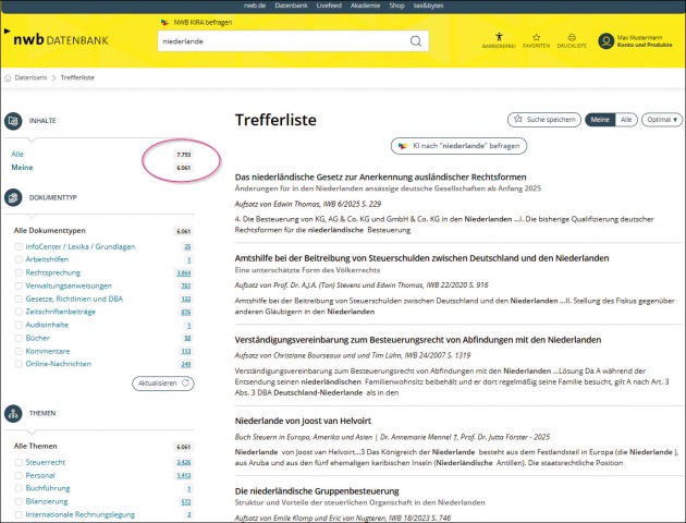 Abb. 1 Der Beitrag von Eiling/Keßeler
		in Ihrer NWB Datenbank
