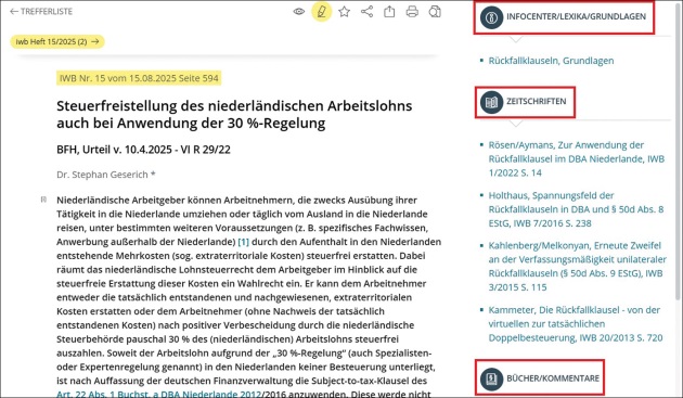 Abb. 1 Bezugsverweise neben dem
		Aufsatz