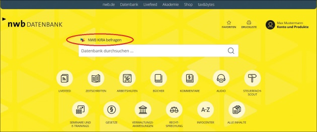 Abb. 1 NWB KIRA in Ihrer NWB
		Datenbank