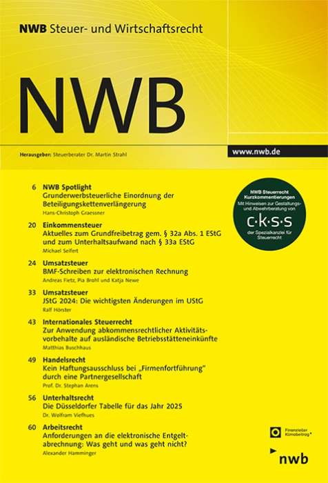 NWB - Steuer- und Wirtschaftsrecht